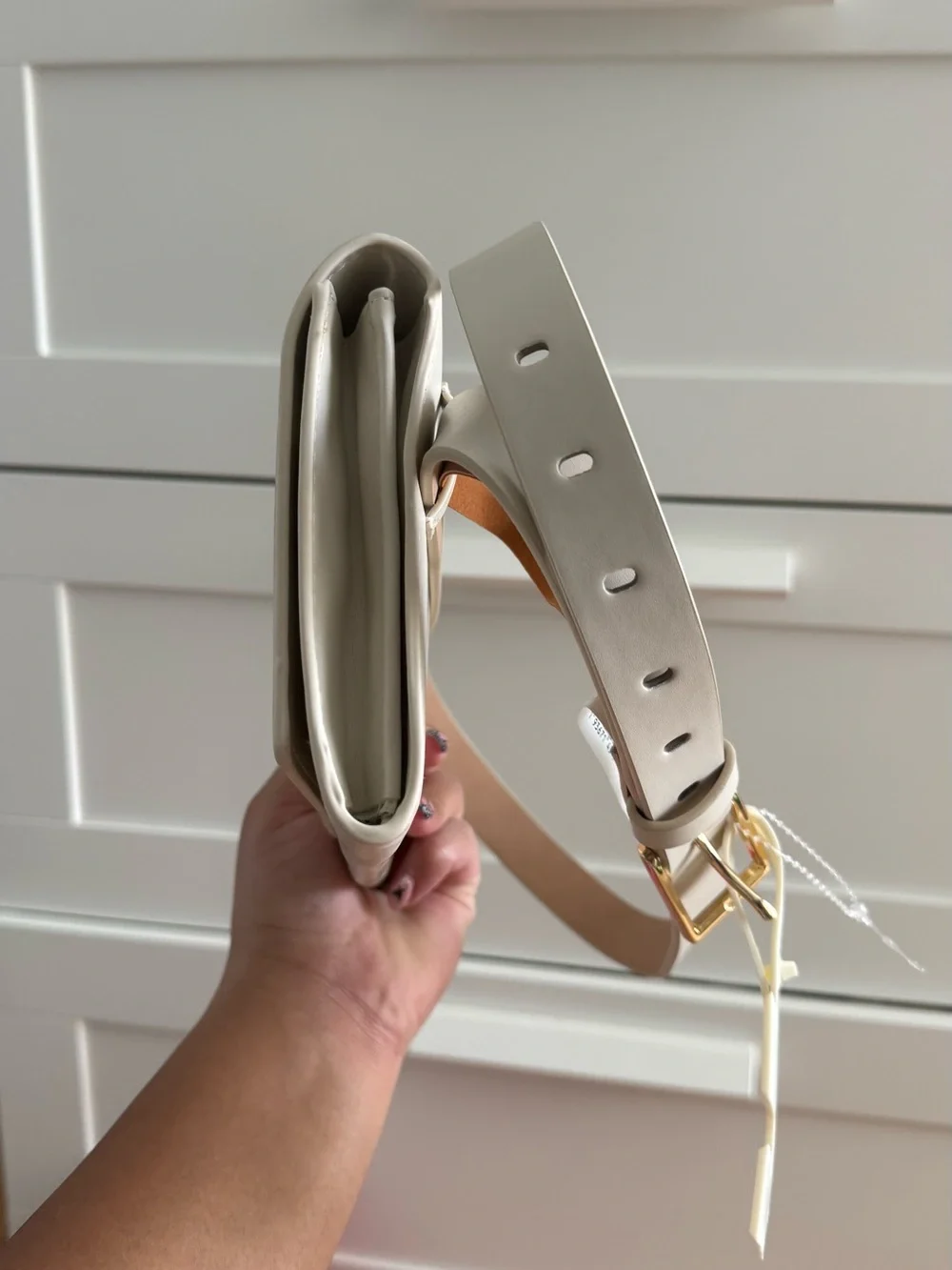Calvin Klein Beige Cream Crossbody Bag with Flap